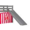 Lit enfant - Lit surélevé 90x200 cm avec toboggan gris décor cirque - PINO photo 4