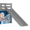 Lit enfant - Lit surélevé 90x200 cm avec toboggan gris décor astronaute - PINO photo 4