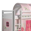Lit enfant - Lit surélevé avec échelle blanc décor et tunnel nature rose - PINO photo 3