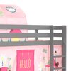 Lit enfant - Lit surélevé avec échelle gris décor et tunnel nature rose - PINO photo 3