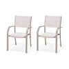 Chaise de jardin - Lot de 2 chaises de jardin en aluminium et PVC taupe - SIENA photo 2