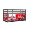 Lit - Lit surélevé avec échelle gris décor camion de pompier - PINO photo 2