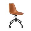 Chaise de bureau - Chaise de bureau à roulettes 67,5x67,5x82 cm en PU marron - FRANKY photo 3