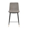 Tabouret de bar - Lot de 2 chaises de bar H65 cm en tissu gris - LIONEL photo 2
