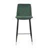 Tabouret de bar - Lot de 2 chaises de bar H75 cm en tissu vert foncé - LIONEL photo 2