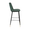 Tabouret de bar - Lot de 2 chaises de bar H75 cm en tissu vert foncé - LIONEL photo 3
