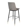 Tabouret de bar - Lot de 2 chaises de bar H75 cm en tissu gris - LIONEL photo 4