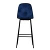 Tabouret de bar - Lot de 4 chaises de bar H74,5 cm en velours bleu foncé - HYGGE photo 3