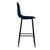 Tabouret de bar - Lot de 4 chaises de bar H74,5 cm en velours bleu foncé - HYGGE photo 4