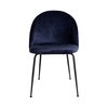 Chaise - Lot de 2 chaises repas en velours bleu foncé et pieds en acier - AHMAS photo 2