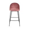 Tabouret de bar - Lot de 2 chaises de bar en velours rose et pieds noirs - AHMAS photo 3