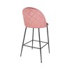 Tabouret de bar - Lot de 2 chaises de bar en velours rose et pieds noirs - AHMAS photo 4