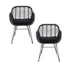 Fauteuil de jardin - Lot de 2 fauteuils 60x57x82 cm en rotin noir - ROTA photo 3