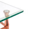 Table basse - Table d'appoint carrée 35x72 cm en verre trempé et métal cuivre photo 2