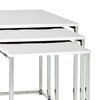 Table basse - Lot de 3 tables gigognes 29, 34 et 39 cm blanc brillant et chromé photo 2