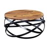 Table basse - Table basse ronde design 60x30 cm en sheesham massif et métal photo 3