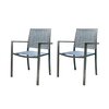 Chaise de jardin - Lot de 2 fauteuils de jardin en aluminium imitation teck gris photo 2