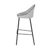 Tabouret de bar - Lot de 2 chaises de bar H75 cm en tissu gris clair - ABAYA photo 3