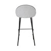 Tabouret de bar - Lot de 2 chaises de bar H75 cm en tissu gris clair - ABAYA photo 4