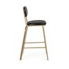 Tabouret de bar - Chaise de bar 41x51x100 cm assise PU noir et métal doré photo 3