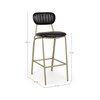 Tabouret de bar - Chaise de bar 41x51x100 cm assise PU noir et métal doré photo 5
