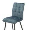 Tabouret de bar - Lot de 2 chaises de bar H65 cm en tissu bleu - RIBOLT photo 2