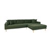 Canapé d'angle - Canapé d'angle à droite 290x92/170x76 cm en tissu vert olive - VANEA photo 3