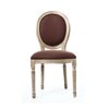 Chaise - Lot de 2 chaises médaillon 49x63x94 cm en lin chocolat photo 3