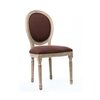 Chaise - Lot de 2 chaises médaillon 49x63x94 cm en lin chocolat photo 4