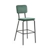 Tabouret de bar - Lot de 2 chaises de bar 45x54x110 cm en velours vert et métal noir photo 2