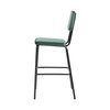 Tabouret de bar - Lot de 2 chaises de bar 45x54x110 cm en velours vert et métal noir photo 3