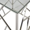 Bout de canapé - Bout de canapé design 55x55x55 cm en verre et métal chromé photo 3
