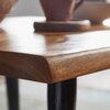Table basse - Table basse carrée 50x50x40 cm en bois de sheesham naturel et noir photo 5