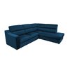 Canapé - Canapé d'angle à droite fixe en tissu velours bleu marine - KOLN photo 2