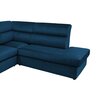 Canapé - Canapé d'angle à droite fixe en tissu velours bleu marine - KOLN photo 3