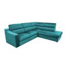 Canapé - Canapé d'angle à droite fixe en tissu velours turquoise - KOLN photo 2