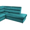 Canapé - Canapé d'angle à droite fixe en tissu velours turquoise - KOLN photo 3