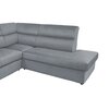 Canapé - Canapé d'angle à droite fixe en tissu velours gris clair - KOLN photo 3