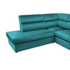 Canapé - Canapé d'angle à gauche fixe en tissu velours turquoise - KOLN photo 3