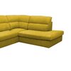 Canapé - Canapé d'angle à droite fixe en tissu microfibre jaune - KOLN photo 3