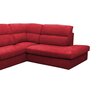 Canapé - Canapé d'angle à droite fixe en tissu microfibre rouge - KOLN photo 3