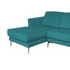 Canapé - Canapé d'angle à gauche fixe en velours bleu turquoise - LORD photo 3