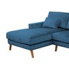 Canapé d'angle - Canapé d'angle à gauche en tissu velours bleu marine - ALTA photo 2