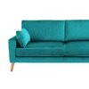 Canapé droit - Canapé 3 places fixes en tissu velours bleu turquoise - ALTA photo 3