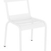 Chaise de jardin - Chaise de jardin empilable 56,5x47x81,5 cm en métal blanc photo 4