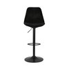 Tabouret de bar - Chaise de bar 48x55x123 cm en tissu noir et pied noir - LUCIE photo 2