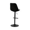 Tabouret de bar - Chaise de bar 48x55x123 cm en tissu noir et pied noir - LUCIE photo 3