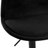 Tabouret de bar - Chaise de bar 48x55x123 cm en tissu noir et pied noir - LUCIE photo 4