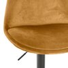 Tabouret de bar - Chaise de bar 48x55x123 cm en tissu moutarde et pied noir - LUCIE photo 4