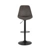 Tabouret de bar - Chaise de bar 48x55x123 cm en tissu gris foncé et pied noir - LUCIE photo 2